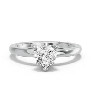 Image for Heart Hidden Halo Ring with Solitaire band