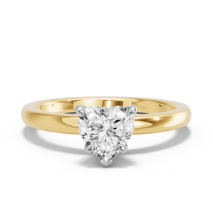 Image for Heart Hidden Halo Ring with Solitaire band
