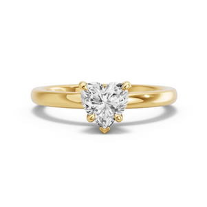 Image for Heart Hidden Halo Ring with Solitaire band in 18K Yellow Gold