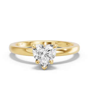 Image for Heart Hidden Halo Ring with Solitaire band