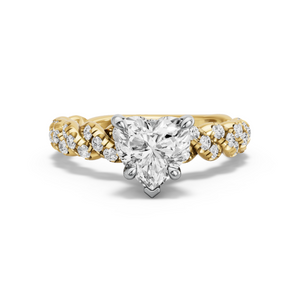 Image for Heart Hidden Halo Ring with Twist Pave band
