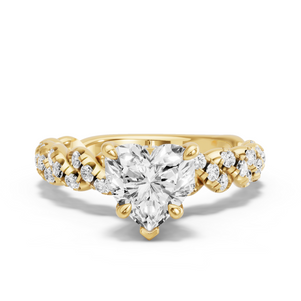 Image for Heart Hidden Halo Ring with Twist Pave band
