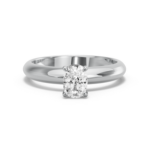 Image for Cushion Hidden Halo Ring with Knife Edge Solitaire band in 18K White Gold