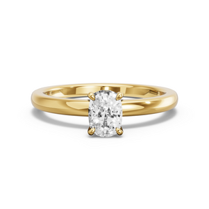Image for Cushion Hidden Halo Ring with Solitaire band in 14K Yellow Gold