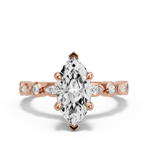 Image for Marquise Hidden Halo Ring with Alternating Marquise band