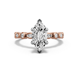 Image for Marquise Hidden Halo Ring with Alternating Marquise band