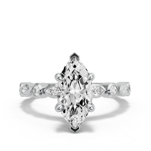 Image for Marquise Hidden Halo Ring with Alternating Marquise band