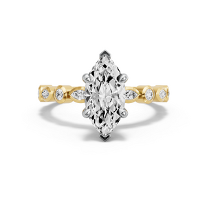 Image for Marquise Hidden Halo Ring with Alternating Marquise band