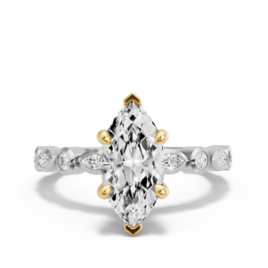 Image for Marquise Hidden Halo Ring with Alternating Marquise band