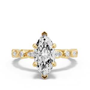 Image for Marquise Hidden Halo Ring with Alternating Marquise band