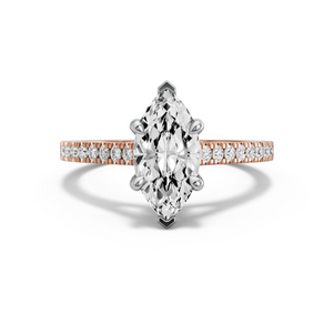 Image for Marquise Hidden Halo Ring with Cathedral Pave band