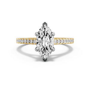 Image for Marquise Hidden Halo Ring with Cathedral Pave band