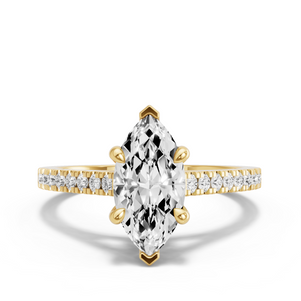 Image for Marquise Hidden Halo Ring with Cathedral Pave band