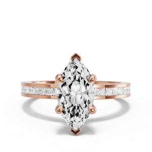 Image for Marquise Hidden Halo Ring with Channel band