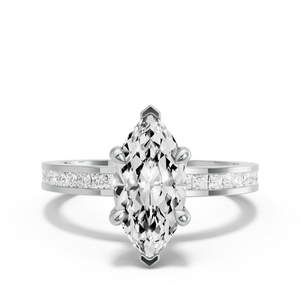 Image for Marquise Hidden Halo Ring with Channel band