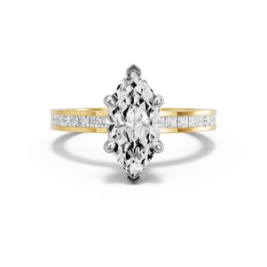 Image for Marquise Hidden Halo Ring with Channel band