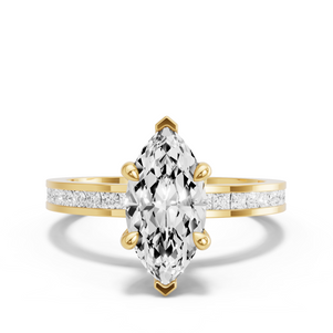 Image for Marquise Hidden Halo Ring with Channel band
