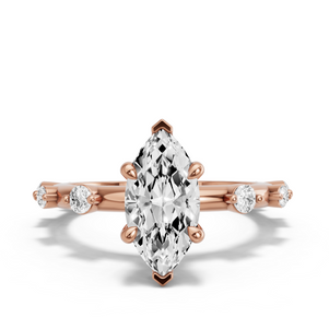 Image for Marquise Hidden Halo Ring with Floating Station band