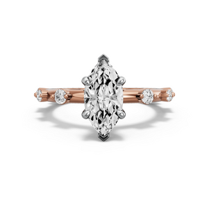 Image for Marquise Hidden Halo Ring with Floating Station band