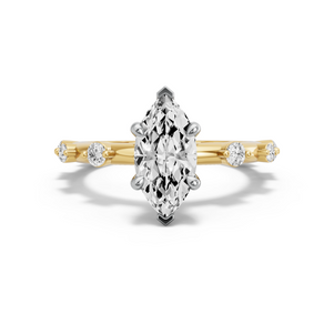 Image for Marquise Hidden Halo Ring with Floating Station band