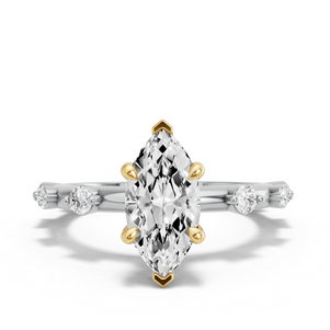 Image for Marquise Hidden Halo Ring with Floating Station band