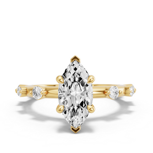 Image for Marquise Hidden Halo Ring with Floating Station band