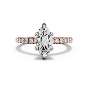 Image for Marquise Hidden Halo Ring with French Pave band