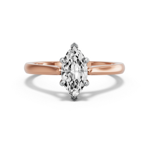 Image for Marquise Hidden Halo Ring with Knife Edge Cathedral band