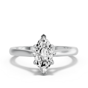 Image for Marquise Hidden Halo Ring with Knife Edge Cathedral band