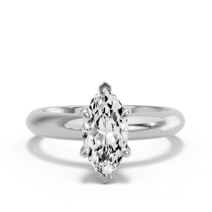 Image for Marquise Hidden Halo Ring with Knife Edge Solitaire band