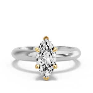 Image for Marquise Hidden Halo Ring with Knife Edge Solitaire band