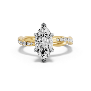 Image for Marquise Hidden Halo Ring with Rope Pave band