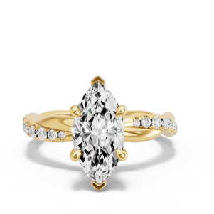 Image for Marquise Hidden Halo Ring with Rope Pave band
