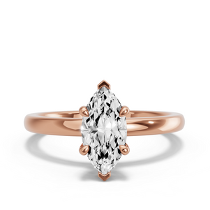 Image for Marquise Hidden Halo Ring with Solitaire band