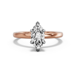 Image for Marquise Hidden Halo Ring with Solitaire band