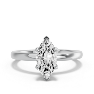 Image for Marquise Hidden Halo Ring with Solitaire band