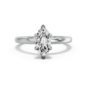 Image for Marquise Hidden Halo Ring with Solitaire band in 14K White Gold