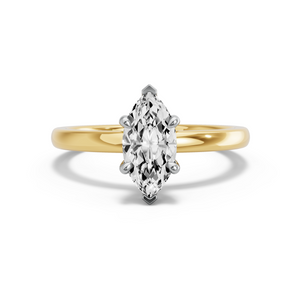 Image for Marquise Hidden Halo Ring with Solitaire band