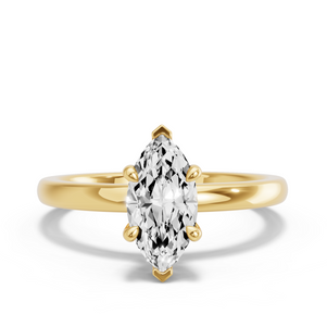 Image for Marquise Hidden Halo Ring with Solitaire band