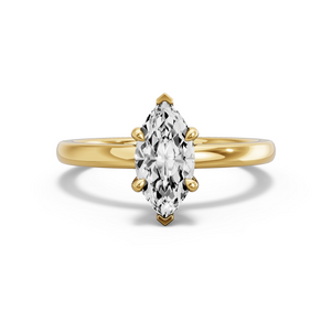 Image for Marquise Hidden Halo Ring with Solitaire band in 14K Yellow Gold