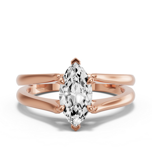 Image for Marquise Hidden Halo Ring with Split Ring Solitaire band