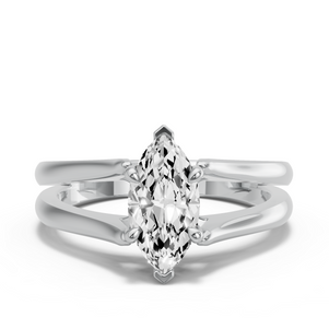 Image for Marquise Hidden Halo Ring with Split Ring Solitaire band