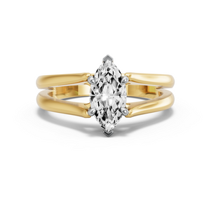Image for Marquise Hidden Halo Ring with Split Ring Solitaire band