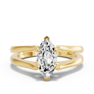 Image for Marquise Hidden Halo Ring with Split Ring Solitaire band