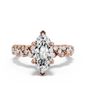 Image for Marquise Hidden Halo Ring with Twist Pave band