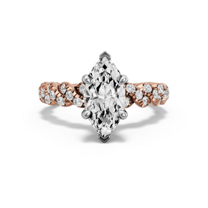 Image for Marquise Hidden Halo Ring with Twist Pave band