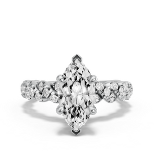 Image for Marquise Hidden Halo Ring with Twist Pave band