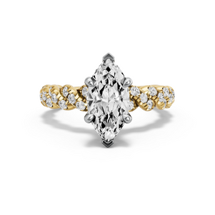 Image for Marquise Hidden Halo Ring with Twist Pave band