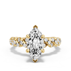 Image for Marquise Hidden Halo Ring with Twist Pave band