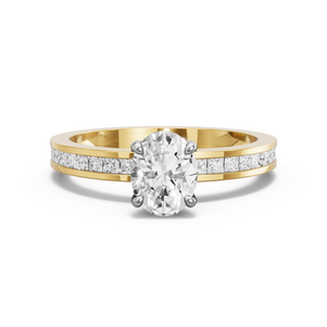Image for Oval Hidden Halo Ring with Channel band